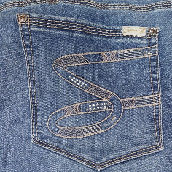Seven 7 Luxe Jeans Women's Plus Size 24 Capris Blue Denim 5 Pocket Design - Picture 5 of 11